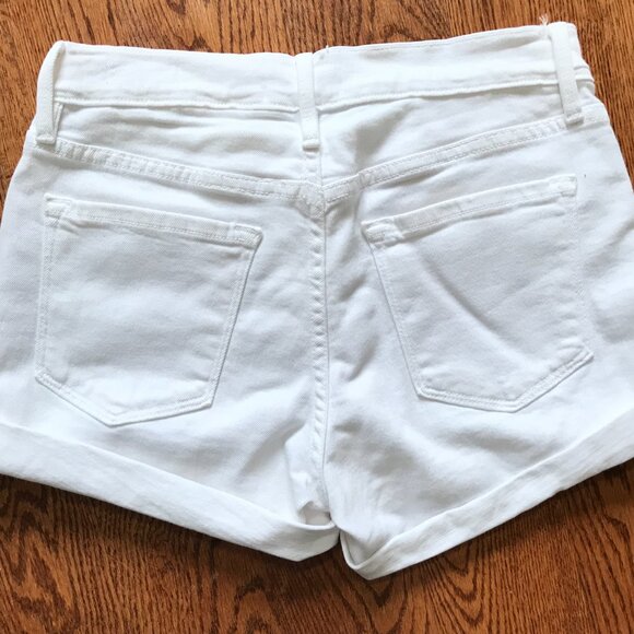 Frame Le Cut Off Denim Jean Shorts Womens 24 White Blanc Mid Rise Cuffed LC5711 - Picture 10 of 11